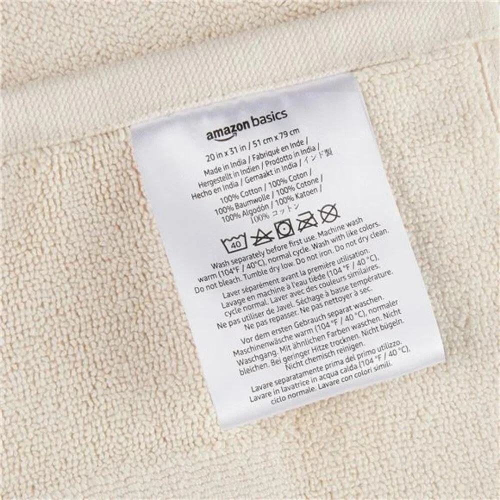 Cream Cotton Bath Mat 20x31 Absorbent Terrycloth Bathroom Rug Soft Quick Dry
